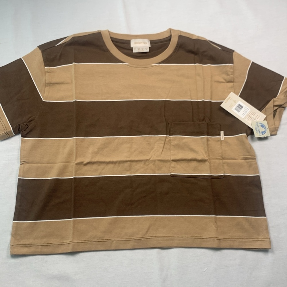 NWT Brixton Women's Carefree Pocket Tee Shirt in Mojave